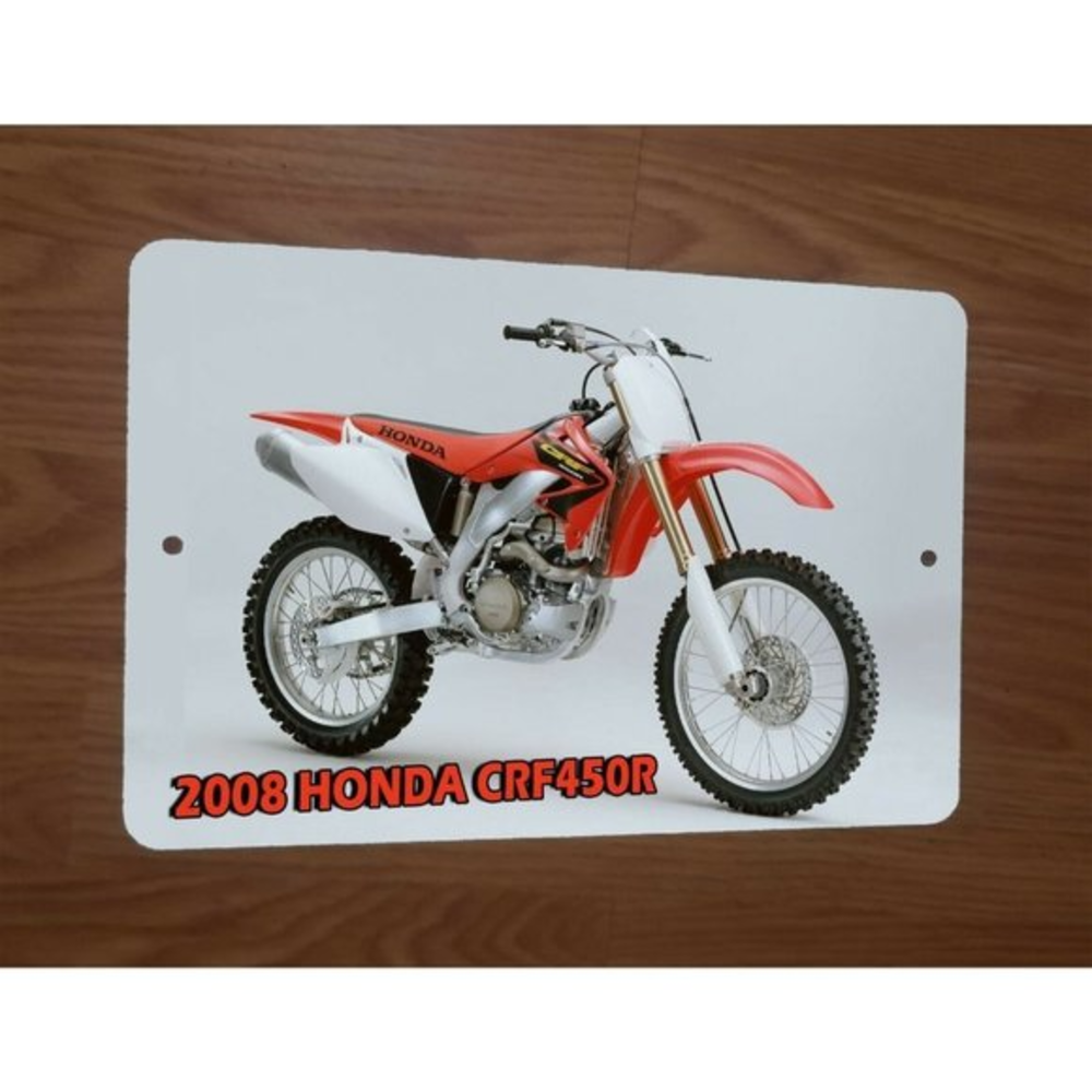 2008 Honda CRF450R Motocross Motorcycle Dirt Bike Photo 8x12 Metal Wall Sign